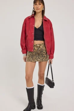 Lira Low Rise Leopard Mini Skirt Leopard