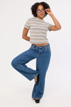 Loft Stripe Tee Ash