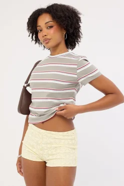 Loft Stripe Tee Ash