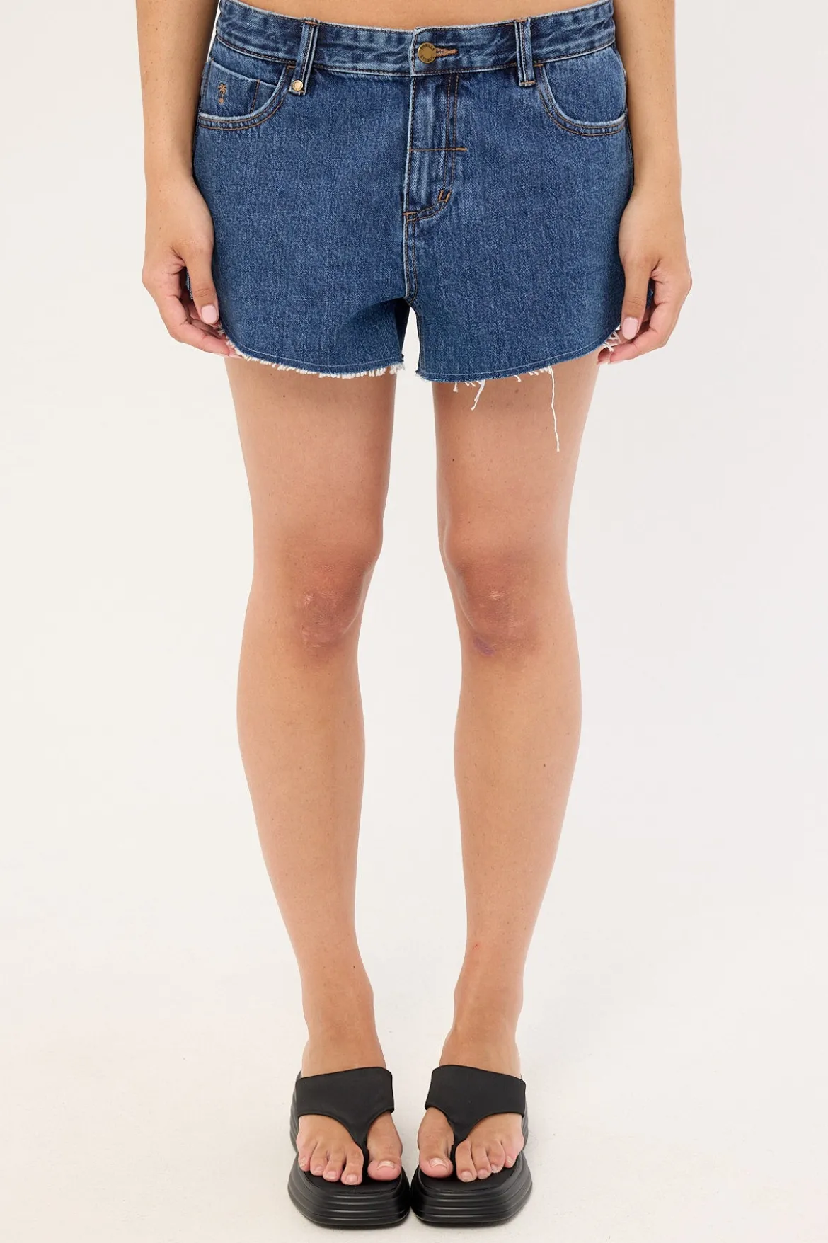 Lola Low Rise Denim Short Deep Vintage Fade