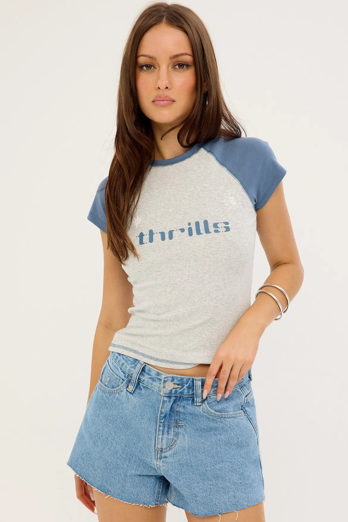Lola Mid Rise Denim Shorts Lucid Blue