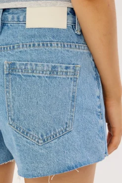 Lola Mid Rise Denim Shorts Lucid Blue