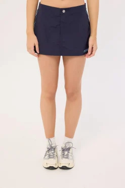 Lombardi Nylon Mini Skirt Navy