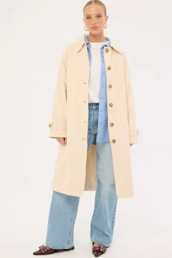 London Collar Trench Coat Stone