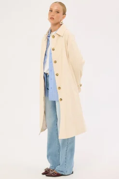 London Collar Trench Coat Stone