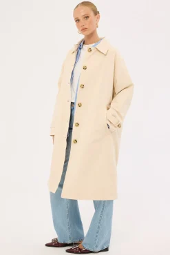 London Collar Trench Coat Stone