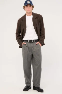London Double Breasted Blazer Brown Tweed