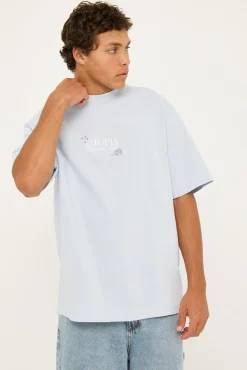 Londres Heavyweight Boxy Tee Pale Blue