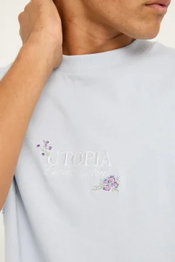 Londres Heavyweight Boxy Tee Pale Blue