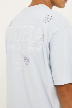 Londres Heavyweight Boxy Tee Pale Blue