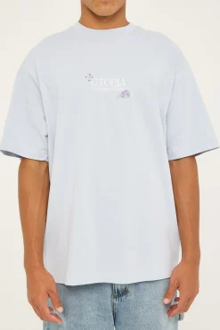Londres Heavyweight Boxy Tee Pale Blue