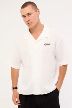 Lonely Paradise Box Fit Cropped Shirt White