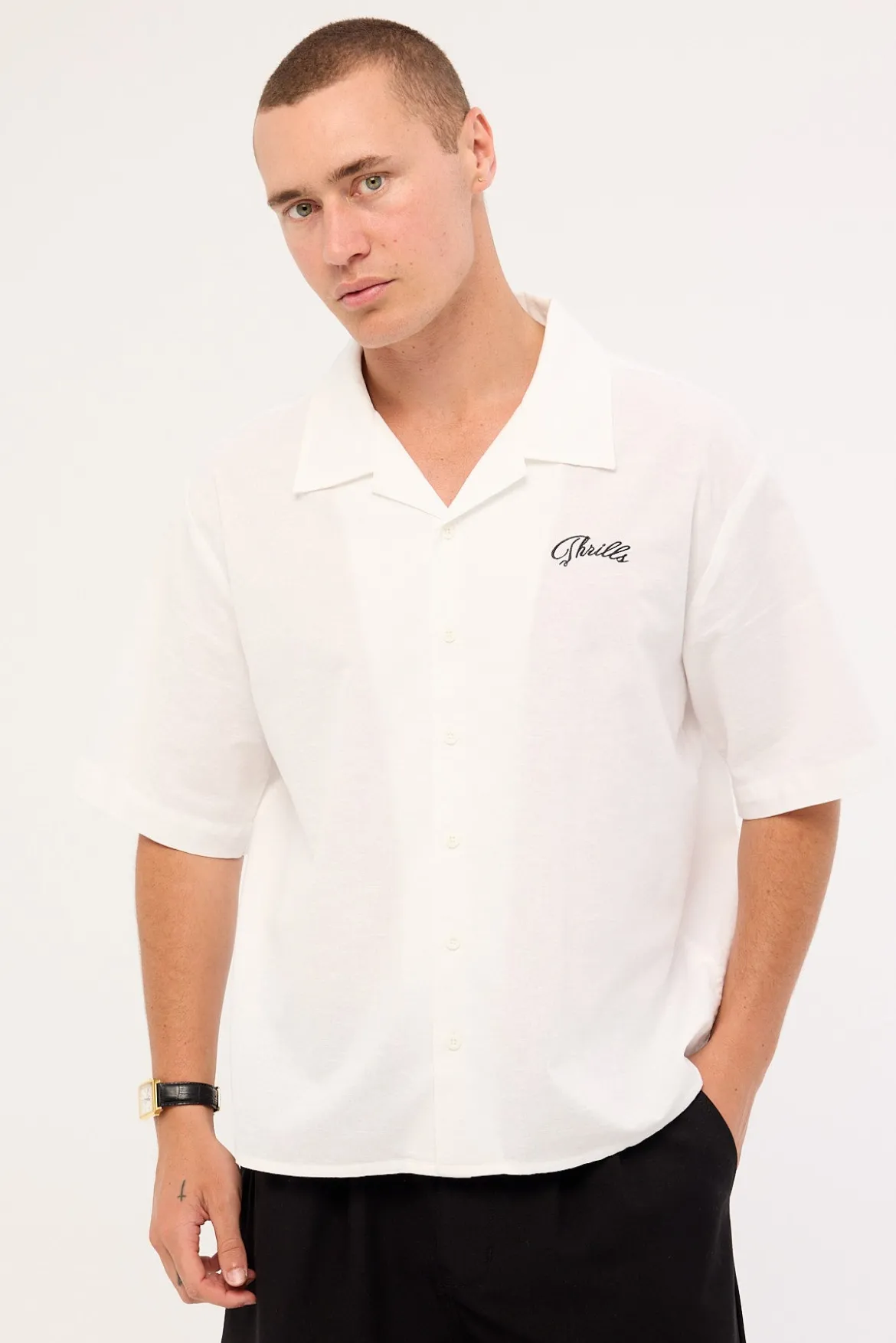 Lonely Paradise Box Fit Cropped Shirt White