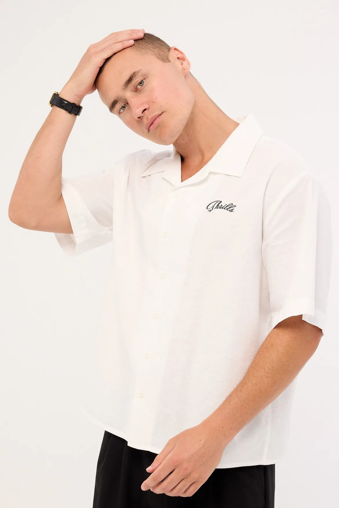Lonely Paradise Box Fit Cropped Shirt White