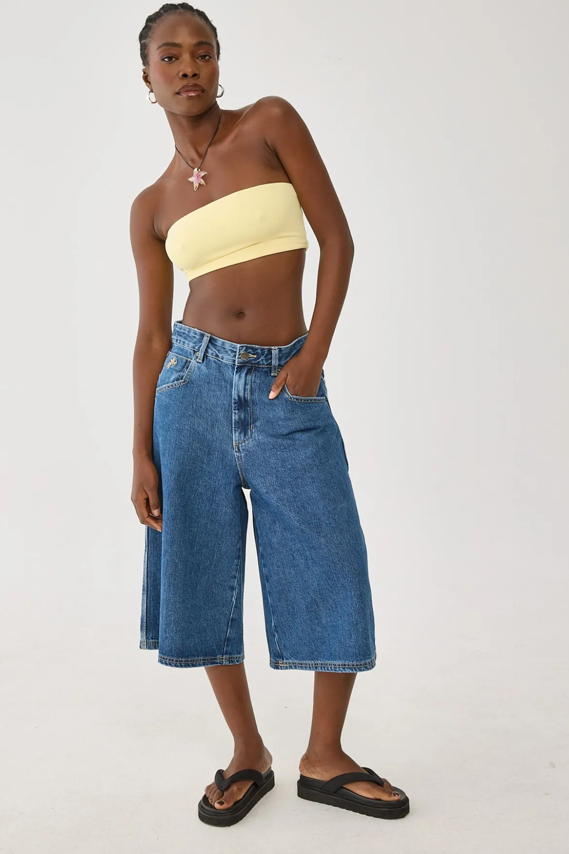 Long Boy Short Worn Rinsed Blue