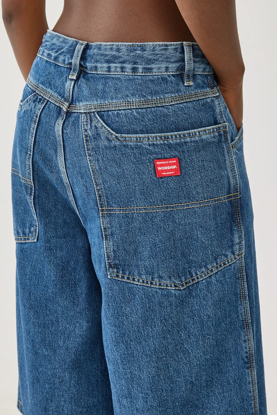 Long Boy Short Worn Rinsed Blue