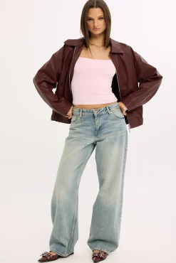 Long Sleeve Scoop Neck Tee Pink