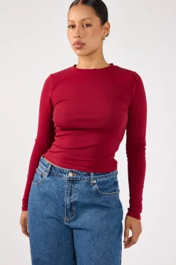 Long Sleeve Tee Burgundy