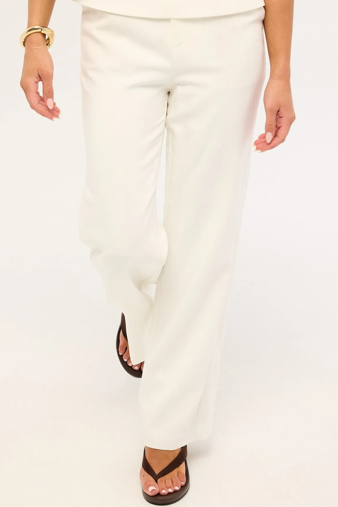 Lori Petite High Rise Pants White