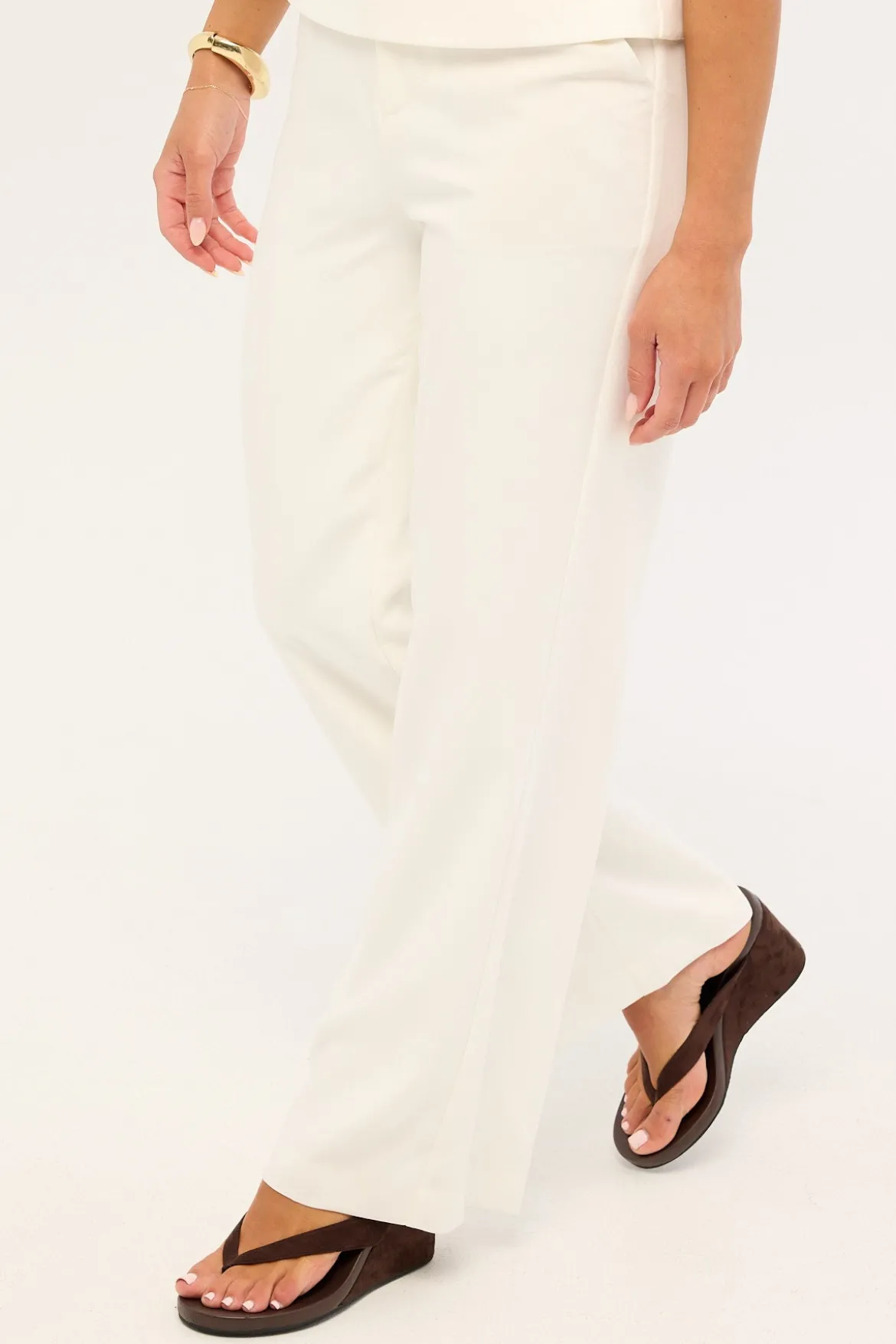 Lori Petite High Rise Pants White