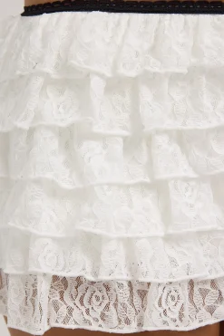 Lottie Lace Mini Shorts White