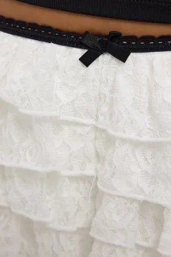 Lottie Lace Mini Shorts White