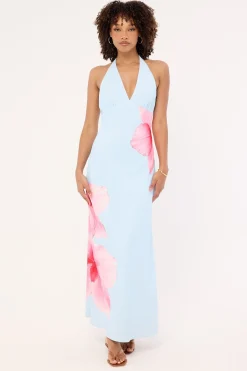Loula Bloom Maxi Dress Light Blue