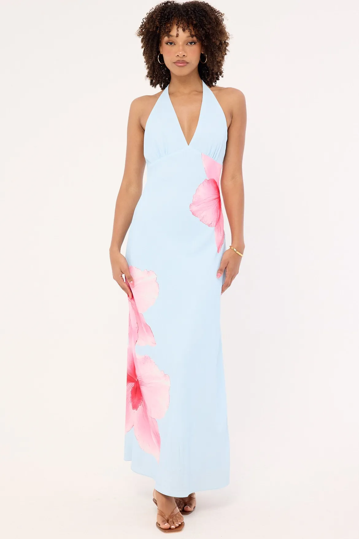 Loula Bloom Maxi Dress Light Blue