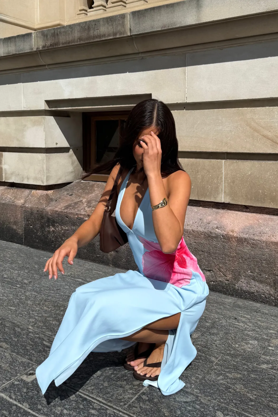 Loula Bloom Maxi Dress Light Blue