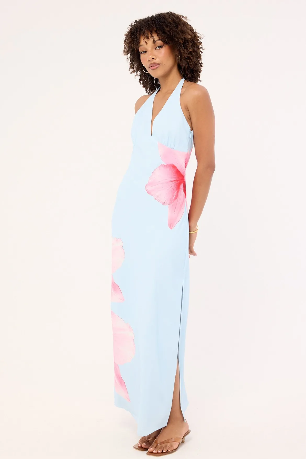 Loula Bloom Maxi Dress Light Blue