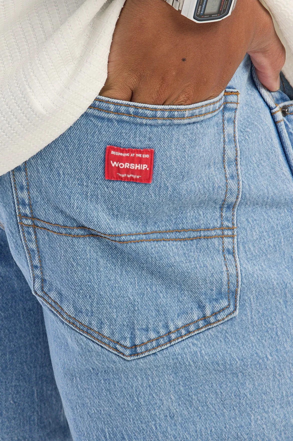 Lounger Baggy Jean Electric Fade Blue