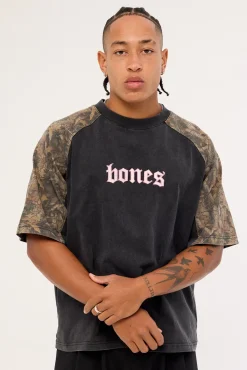 Lovers Steeze Panel Tee Washed Black Camo