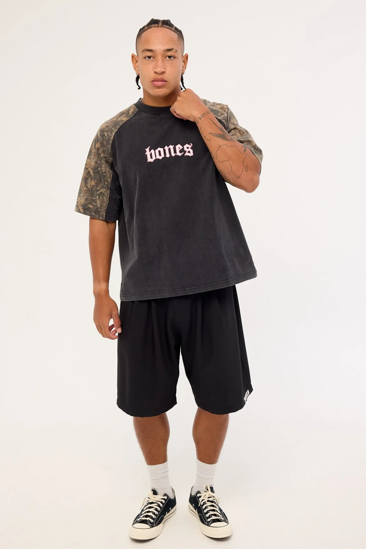 Lovers Steeze Panel Tee Washed Black Camo