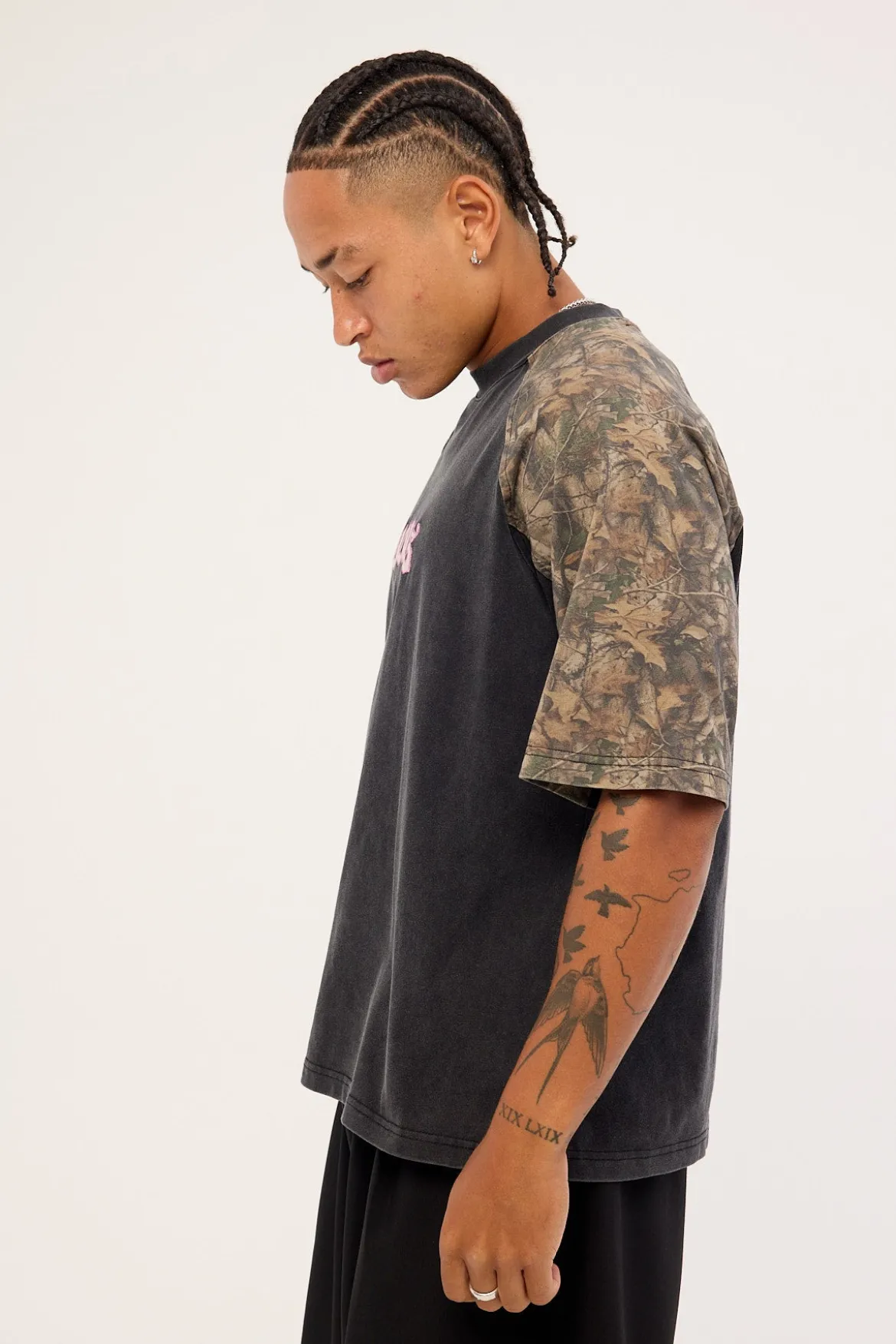 Lovers Steeze Panel Tee Washed Black Camo