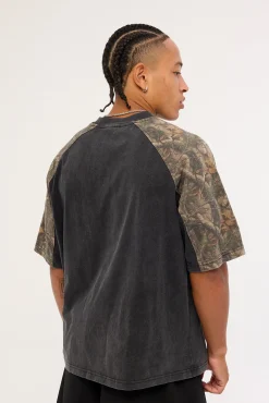 Lovers Steeze Panel Tee Washed Black Camo