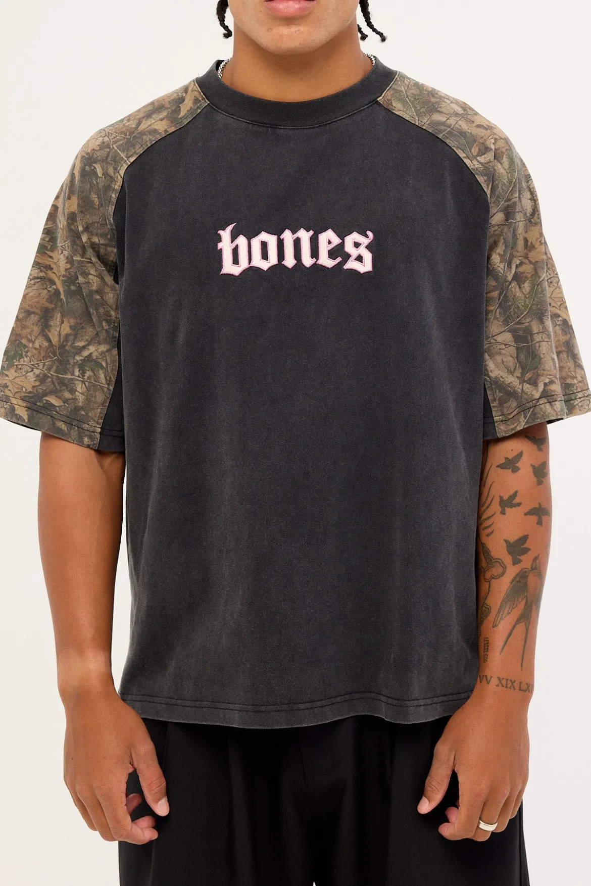 Lovers Steeze Panel Tee Washed Black Camo