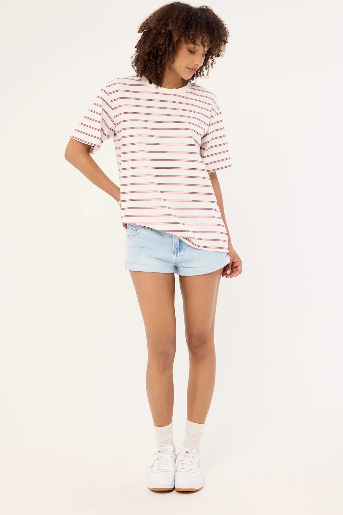 Low Rise Denim Shorts Light Blue Denim