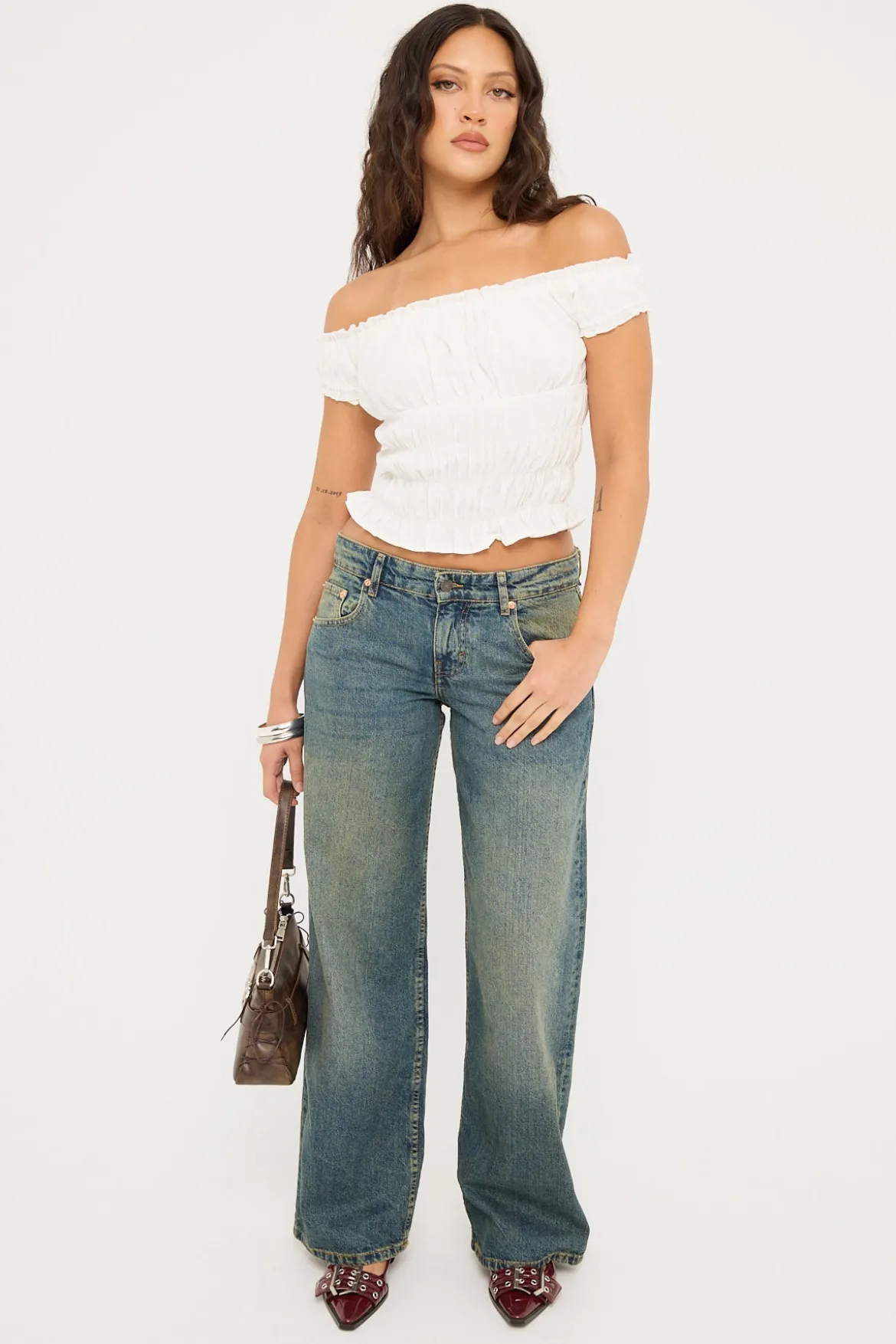 Low Rise Parallel Jean Extreme Blue Green Denim