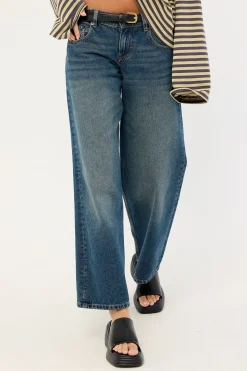 Low Rise Parallel Jean Steel Blue