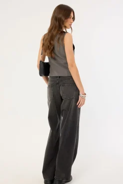 Low Rise Roomy Jean Washed Black