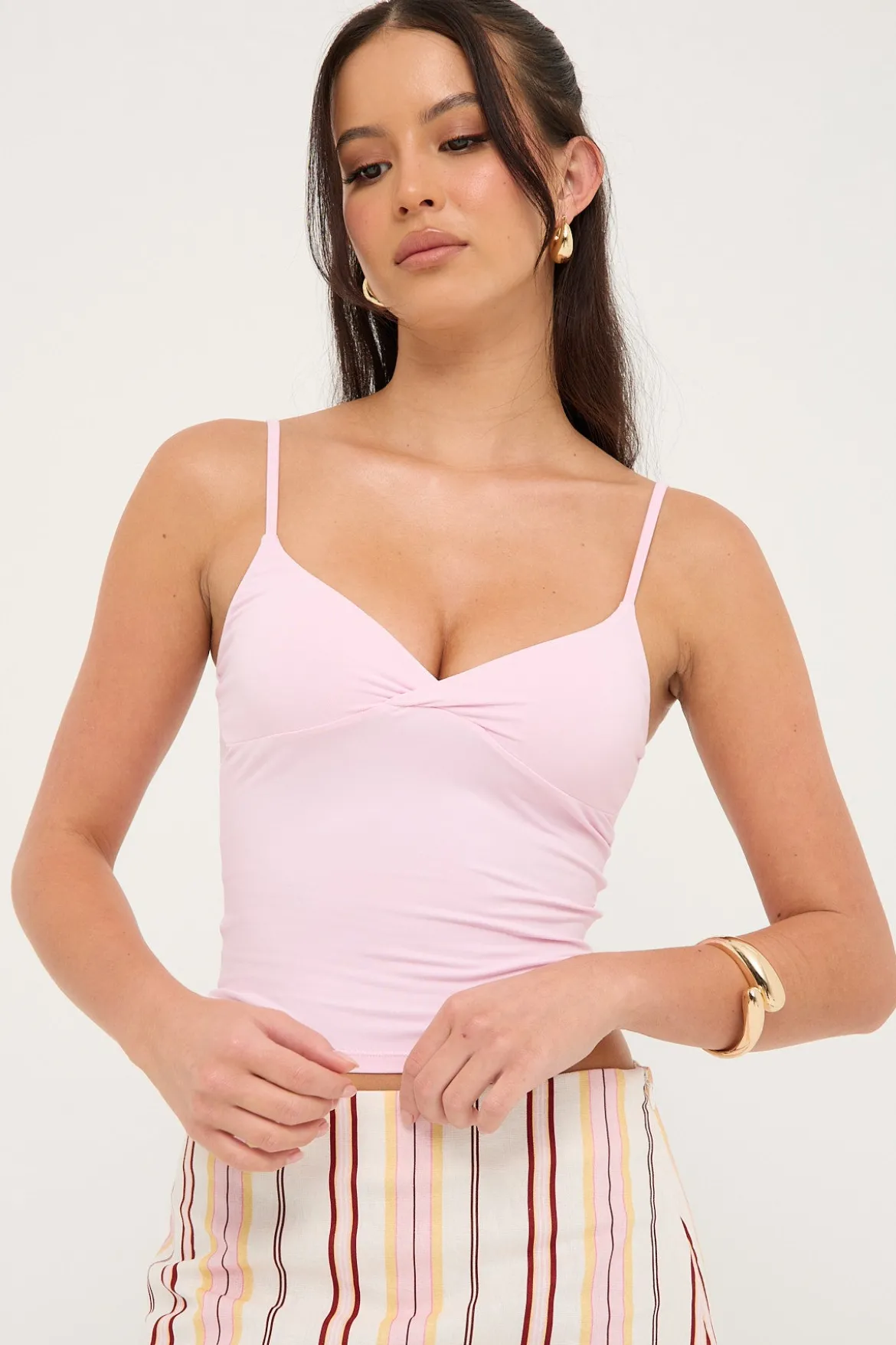 L&t Cross Over Cami Top Pink