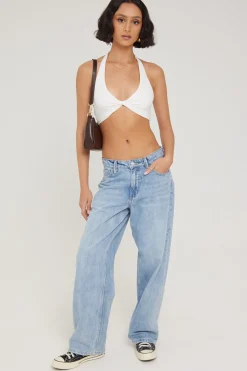 L&T Halter Twist Bralette White
