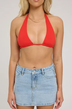 L&t Lua Halter Bikini Top Red