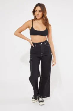 L&t Marlo Ribbed Bralette Black