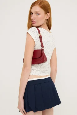 L&t Micro Floral Scoop Neck Tee White Print
