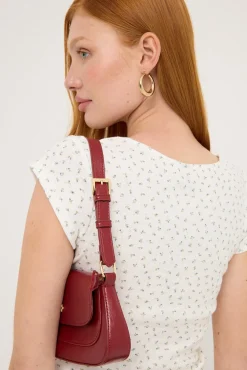 L&t Micro Floral Scoop Neck Tee White Print