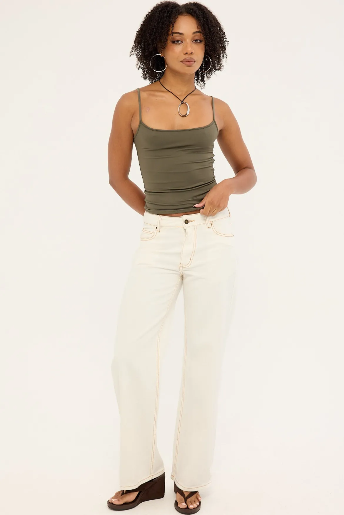 L&t Olivia Cami Khaki Green