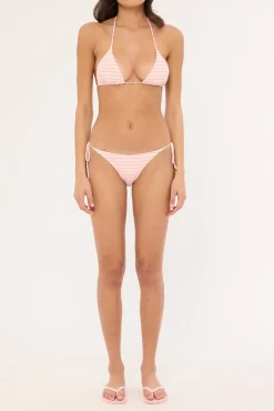 L&t Plaid Tie Bikini Bottom Pink Plaid