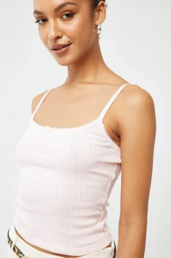 L&t Pointelle Scoop Neck Singlet Pink
