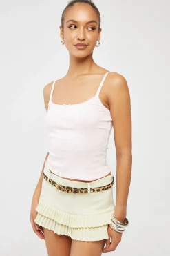 L&t Pointelle Scoop Neck Singlet Pink